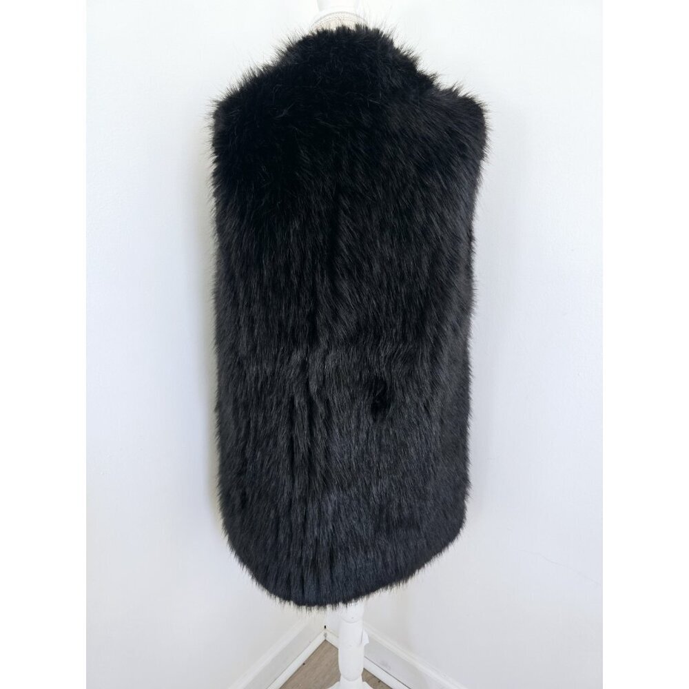 Donna Salyers Fabulous Furs Faux Fur Hair Black Vegan Vest Size S Small — image 6 of 8